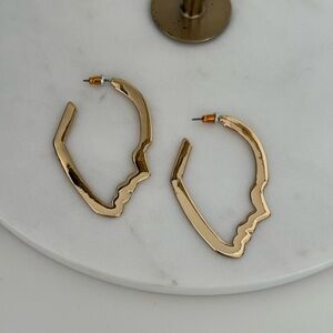 New Gold color Face Outline Earrings